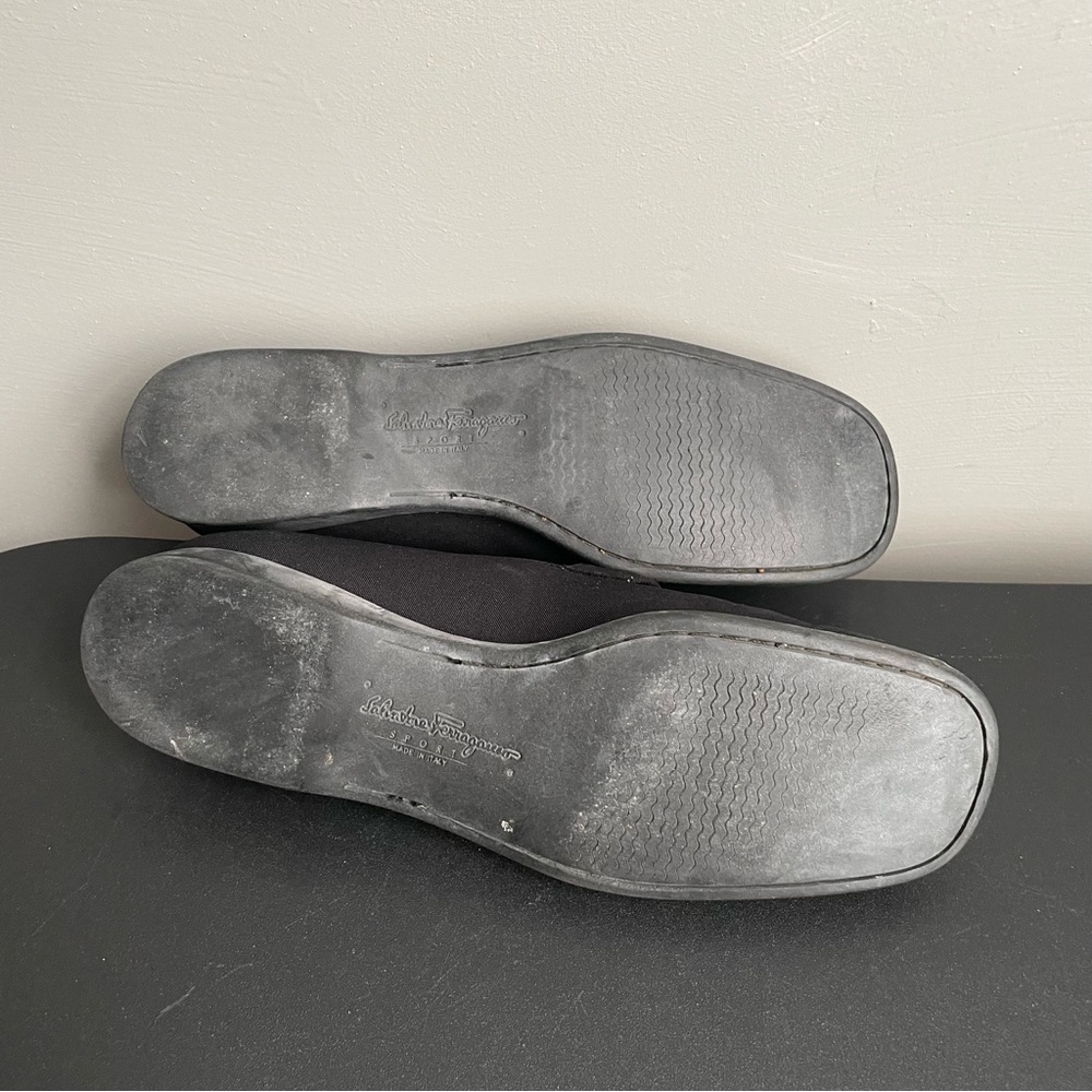 Salvatore Ferragamo Sport Black Fabric Logo Bit Loafers Shoes Made in Italy 9.5 - Picture 12 of 12